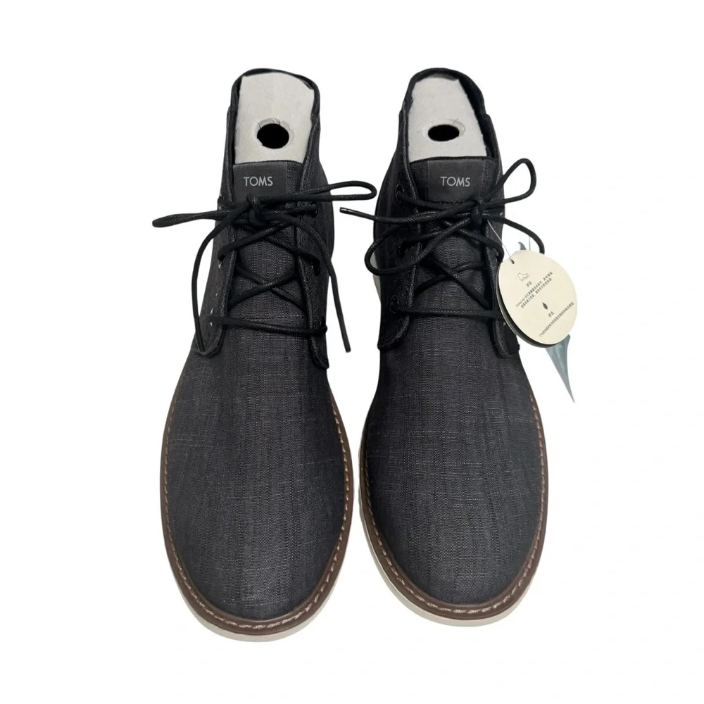 Toms‎ Black Crosshatch Denim Mens Navi Boots Sz 12